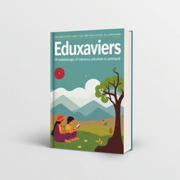 Design a book cover for a magazine titled 'Eduxaviers' based on the theme of indigenous education in Jharkhand