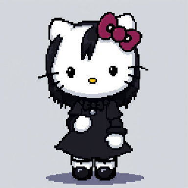 hello kitty black dress Sanrio Hello Kitty Style Up Mascot (Black) – MILKCREAMCLUB main image 0