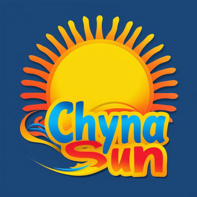 Design a vibrant and eye-catching logo for 'Chyna Sun' publishing company with bright colors, sun imagery, and bold, creative typography