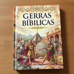 A detailed book cover illustration depicting biblical wars