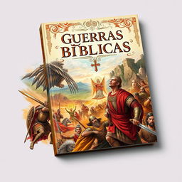 A detailed book cover illustration depicting biblical wars