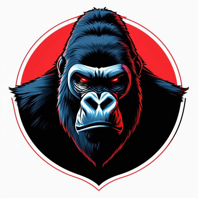 Create a logo for 'The Grass Guardian' featuring the Superman symbol with a silverback gorilla inside, symbolizing strength and protection