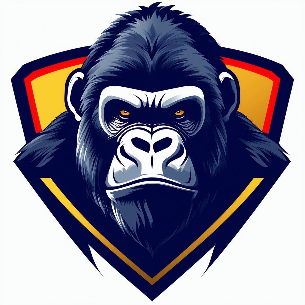 Design a logo for 'The Grass Guardian' featuring the Superman symbol with a silverback gorilla inside, symbolizing strength and protection