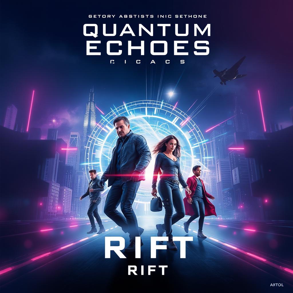 Create a movie poster for 'Quantum Echoes: Rift'