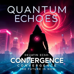 Create a movie poster for 'Quantum Echoes: Convergence'