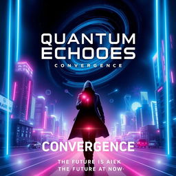 Create a movie poster for 'Quantum Echoes: Convergence'