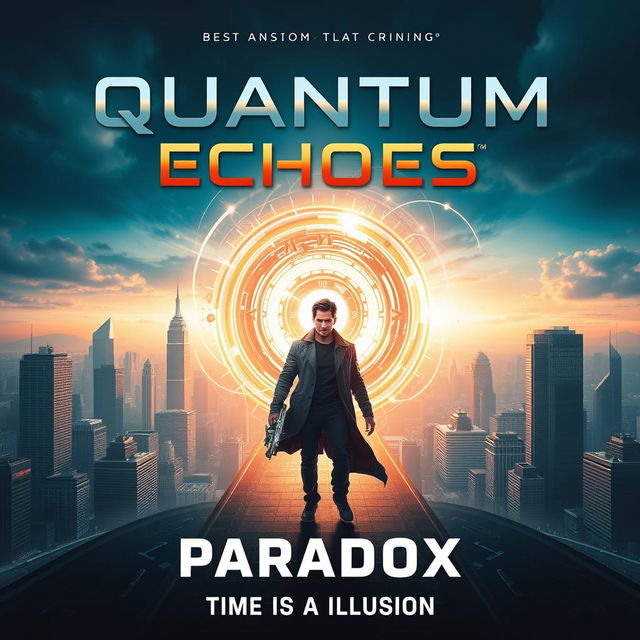 Design a movie poster for 'Quantum Echoes: Paradox'