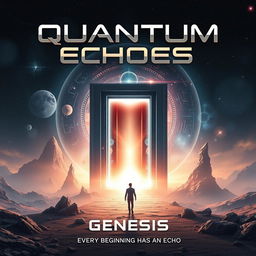 Design a movie poster for 'Quantum Echoes: Genesis'