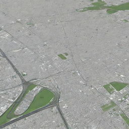 3D road map of Bonifacio Street in Tagum City, Philippines, featuring detailed city components, including buildings, roads, and landmarks.