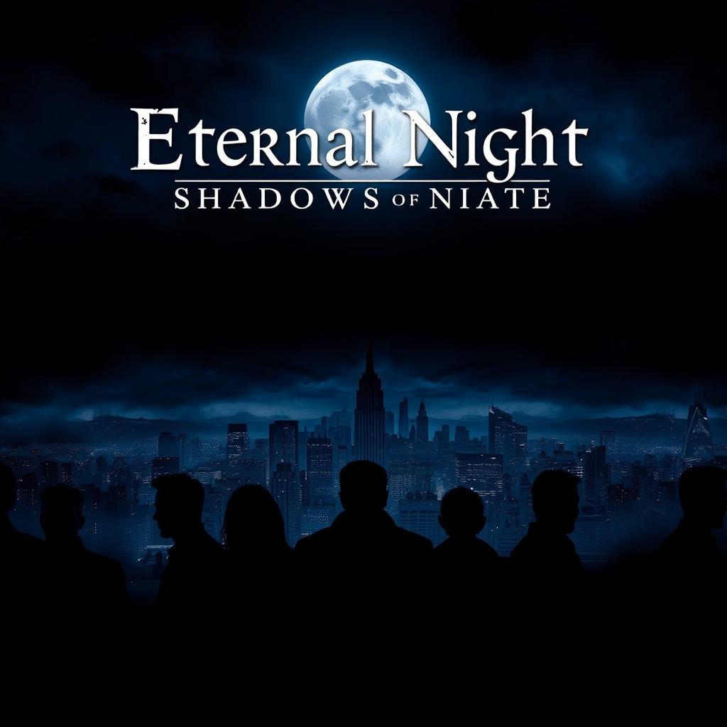 A dramatic movie poster for 'Eternal Night: Shadows of Fate'