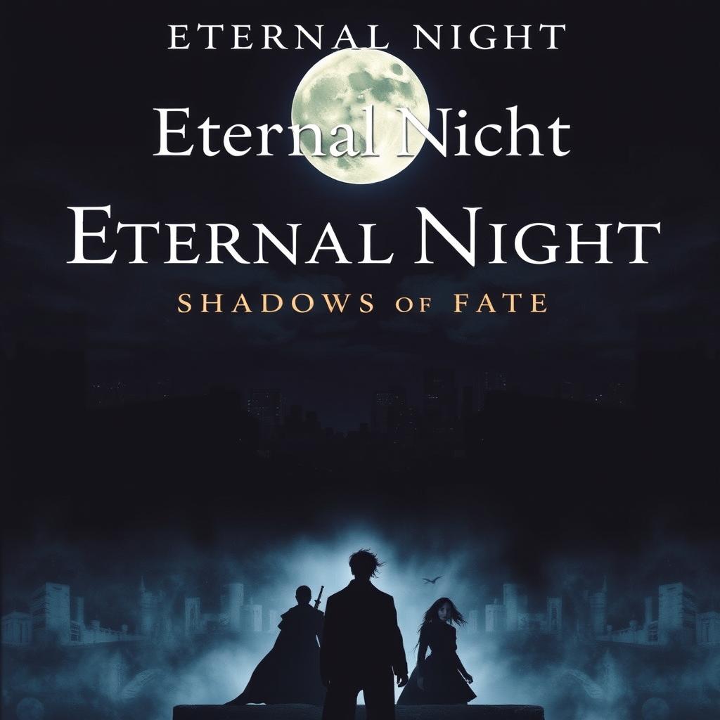 A dramatic movie poster for 'Eternal Night: Shadows of Fate'