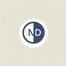 Create a sleek and modern logo with the initials 'N&D'. Design with minimalist lines in a bold, eye-catching color palette.