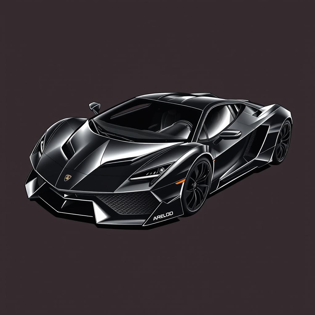 Create an image of a sleek black supercar with aggressive lines