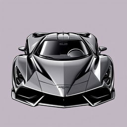 Create an image of a sleek black supercar with aggressive lines