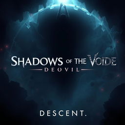 A modern cinematic movie poster for 'Shadows of The Void: Descent'