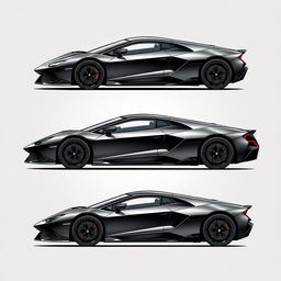 Create an image of a sleek black supercar with aggressive lines