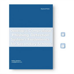 Design a professional thesis cover page with the title 'Develop a Comprehensive Phishing Detection System for Secondary Schools