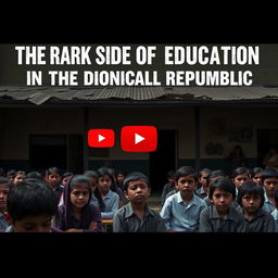 A YouTube thumbnail depicting the dark side of education in the Dominican Republic