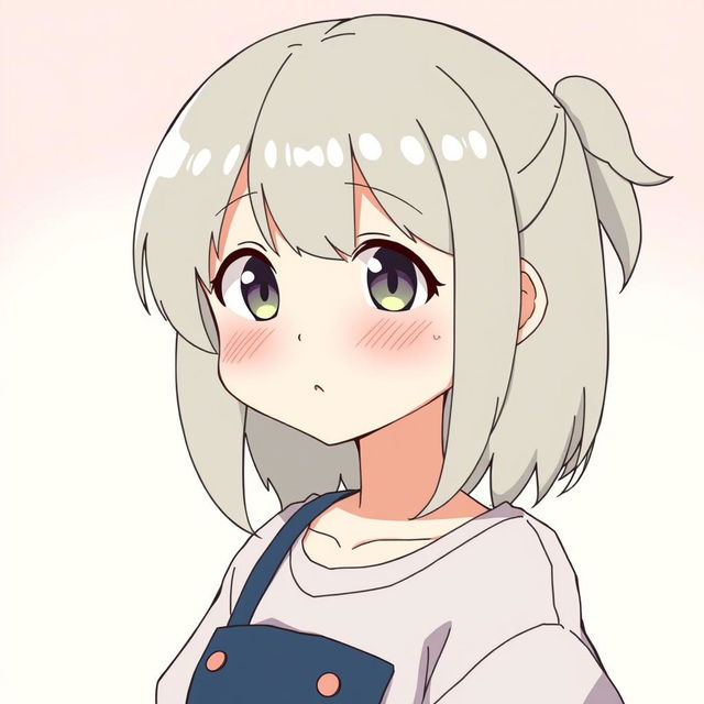 A cute and small waifu with medium-length hair and small breasts, depicted in an anime style