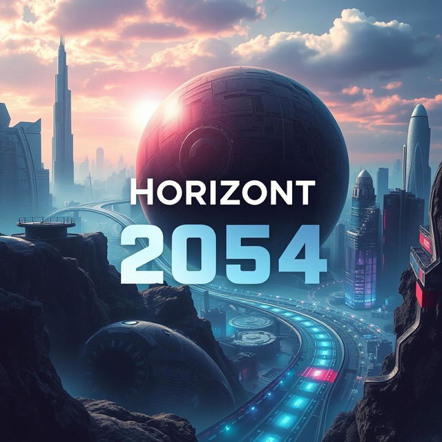 Crie uma capa de livro para 'Horizonte 2054'