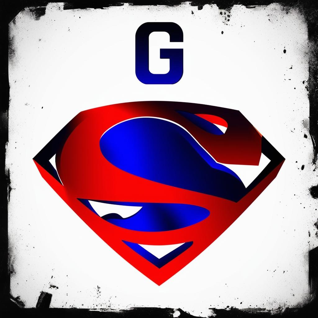 Design a logo inspired by the Superman emblem, replacing the 'S' with a 'G' while maintaining the iconic shield shape and color scheme