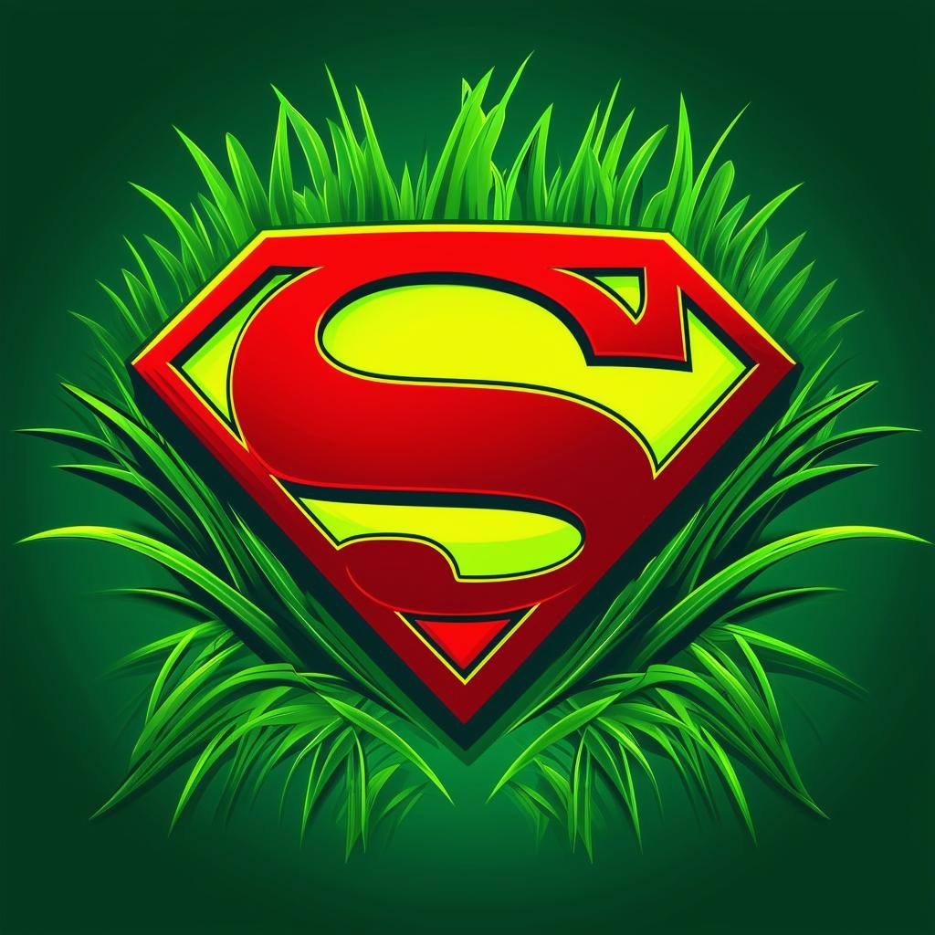 Create a logo for 'The Grass Guardian' inspired by the Superman logo, replacing the 'S' with a 'G'