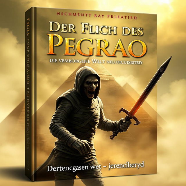 Design a wonderful cover for the book 'Der Fluch des Pharao - die verborgene Welt neu entdeckt'