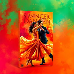 Create a book cover featuring Spanish dancers in an erotic and passionate pose