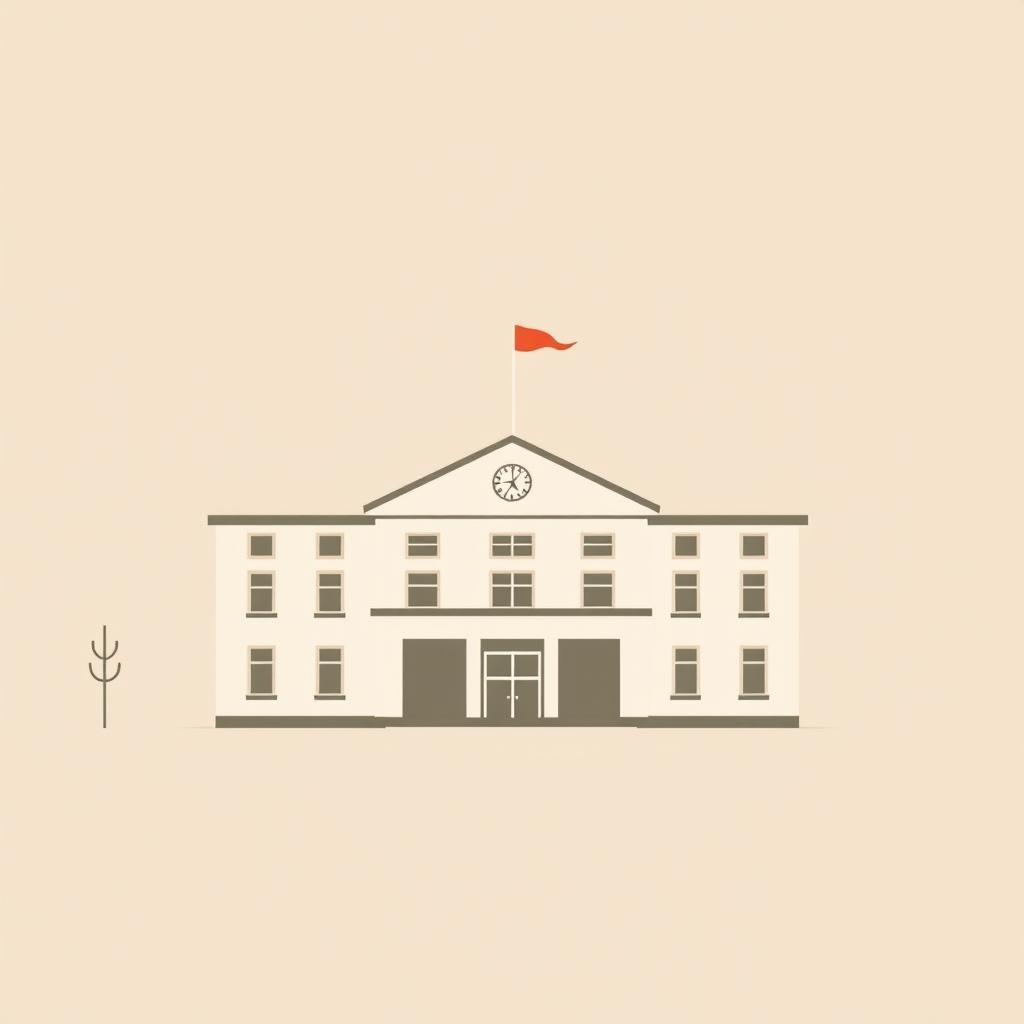 A minimalist background of a school