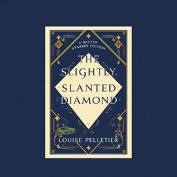 Create a book cover for a witty upmarket fiction entitled 'The Slightly Slanted Diamond Hotel' by Louise Pelletier