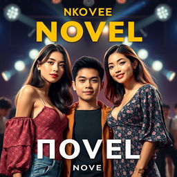 The cover of the novel features a young and handsome Asian man standing between two beautiful Asian women who look like supermodels competing with each other