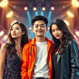 The cover of the novel features a young and handsome Asian man standing between two beautiful Asian women who look like supermodels competing with each other