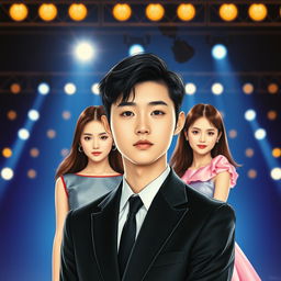 The cover of the novel features a young and handsome Korean man wearing a black suit, with a two-block haircut