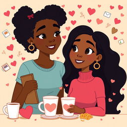 An animated romance comedy titled 'Romance is not dead' featuring a black girl and black woman