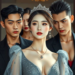 Create a novel cover featuring a very beautiful Korean woman with milky white skin, resembling a supermodel star