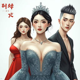 Create a novel cover featuring a very beautiful Korean woman with milky white skin