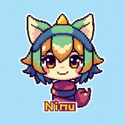 Create a pixel art image of a character named Nimu