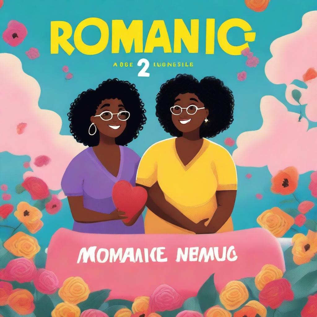 A high-quality animated romance comedy cover titled 'Romance is not dead' featuring one black woman burying love