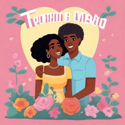 A high-quality animated romance comedy cover titled 'Romance is not dead' featuring one black woman burying love