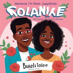 A high-quality animated romance comedy cover titled 'Romance is not dead' featuring one black woman burying love