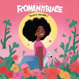 A high-quality animated romance comedy cover titled 'Romance is not dead' featuring a black woman burying love