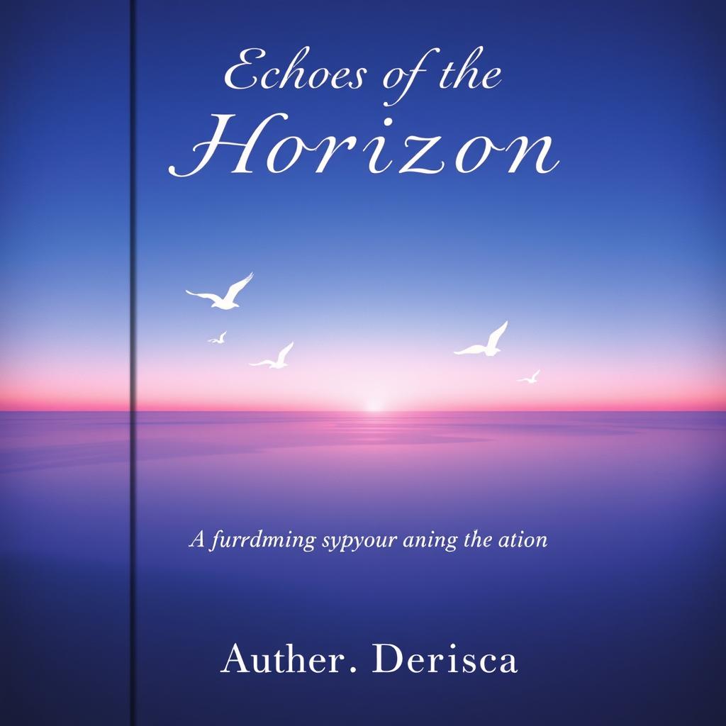 A book cover with a horizon featuring a gradient of colors from deep blue to soft purple