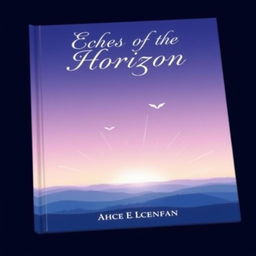 A book cover with a horizon featuring a gradient of colors from deep blue to soft purple