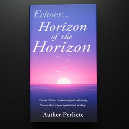 A book cover with a horizon featuring a gradient of colors from deep blue to soft purple