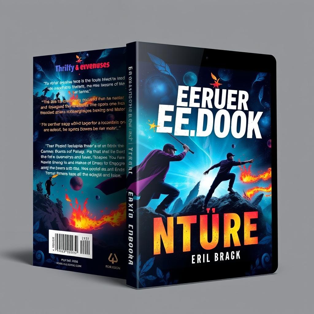 Create an engaging e-book cover that captures the essence of a thrilling adventure