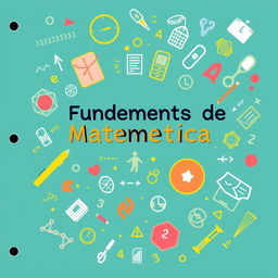 Crear una carátula atractiva y educativa para un cuaderno de fundamentos de matemática