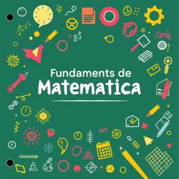 Crear una carátula atractiva y educativa para un cuaderno de fundamentos de matemática