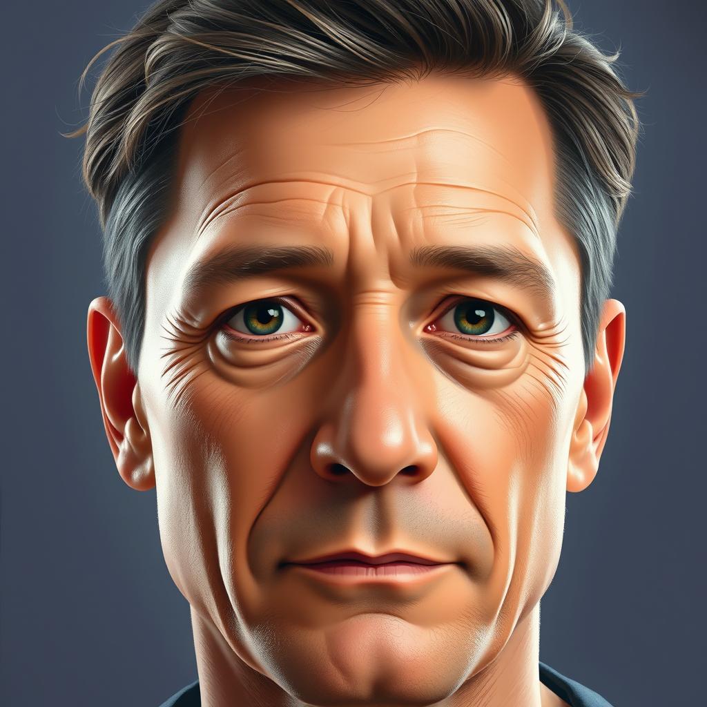 A detailed portrait of a person, capturing their unique facial features and expressions