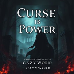 Create a dark fantasy-themed book cover for a novel titled 'Curse is Power' by author CrazyWork