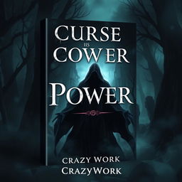 Create a dark fantasy-themed book cover for a novel titled 'Curse is Power' by author CrazyWork